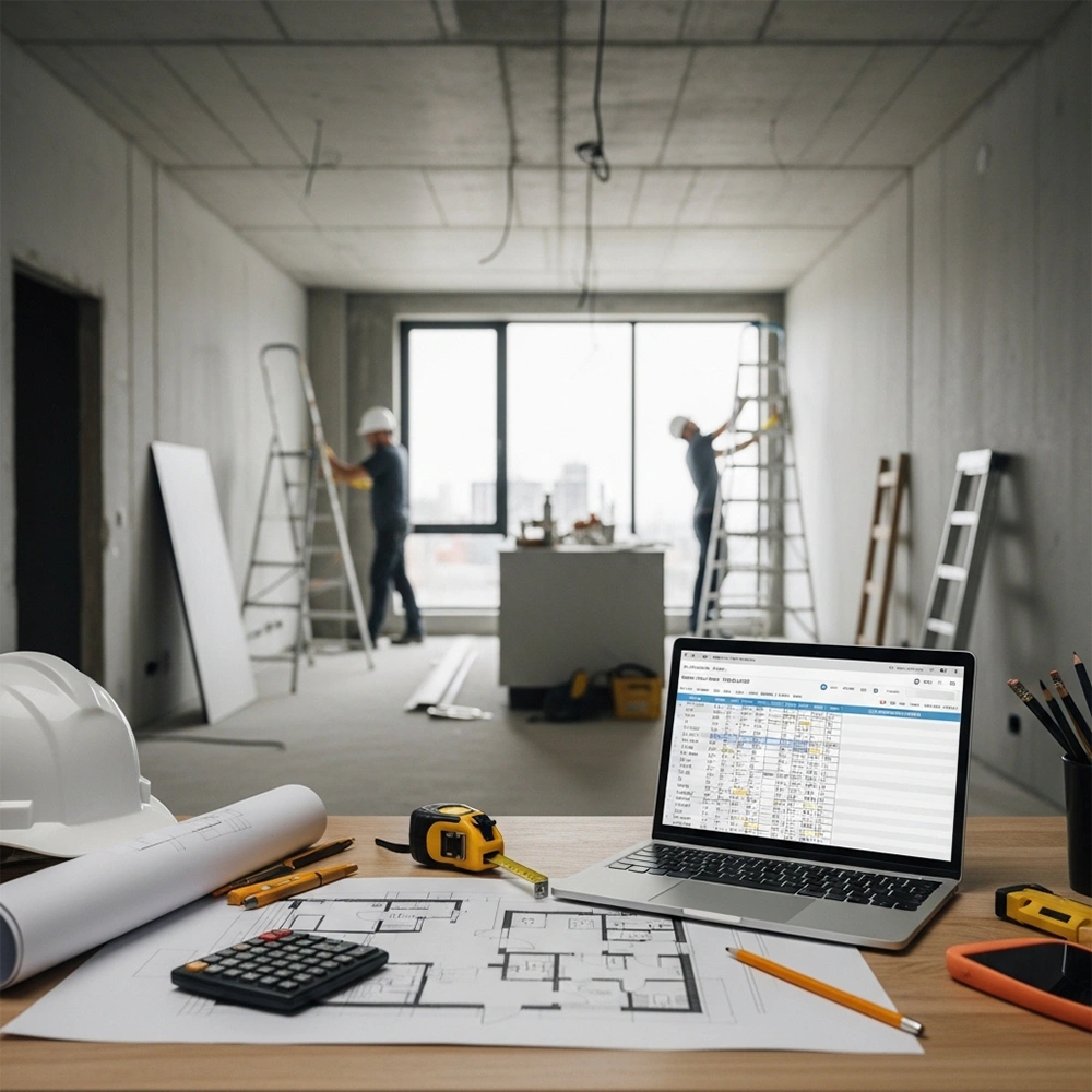 Flat renovation interior open plan kitchen London