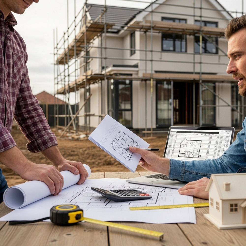 Self build house under construction UK